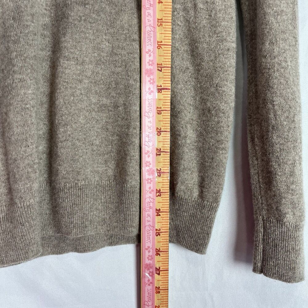 Hilary Radley 100% Cashmere Sweater Women Small Beige V Neck Luxury Soft - Picture 10 of 13